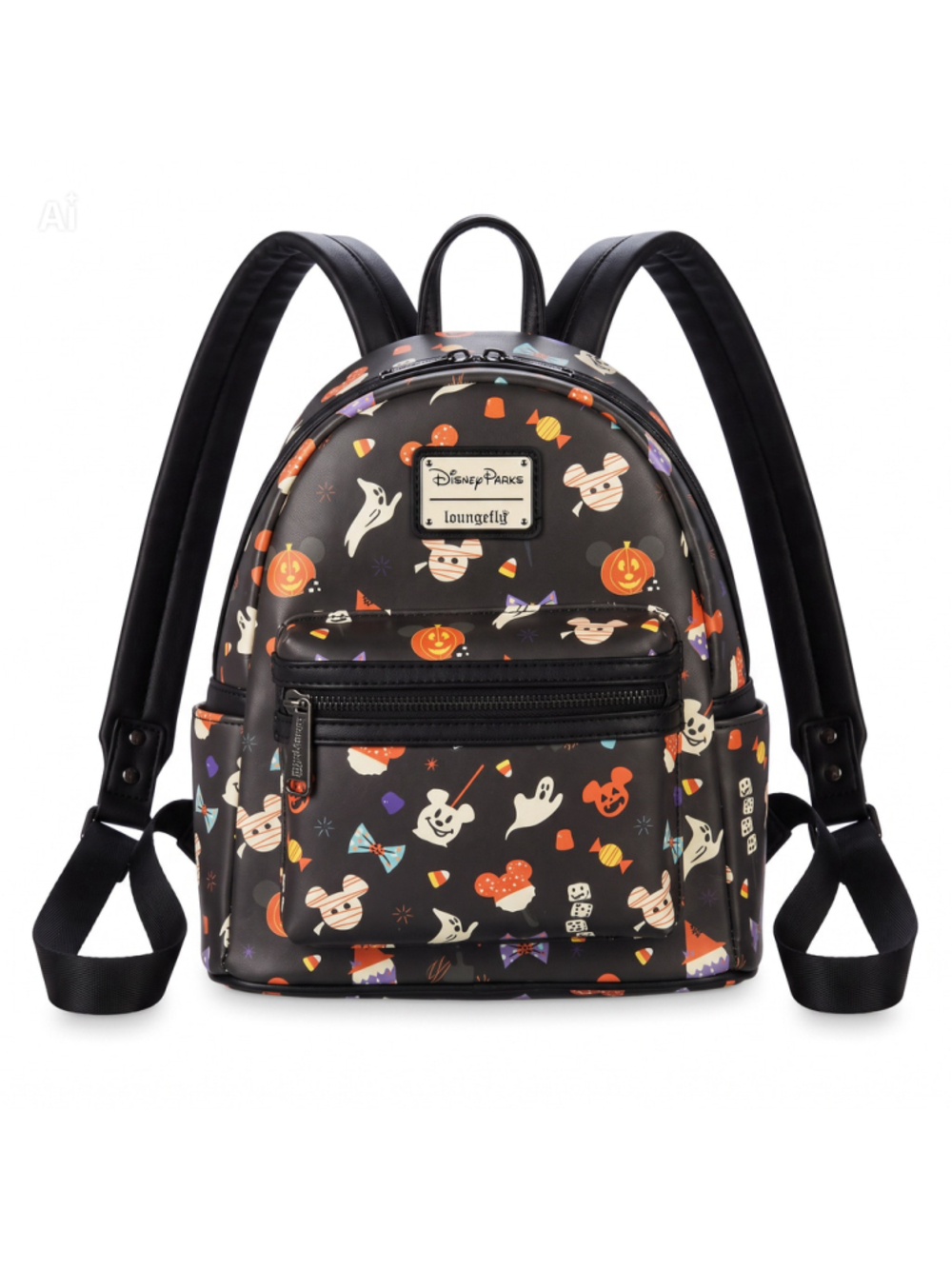 Disney Parks Loungefly Halloween Mickey Ghost Mummy Candy Mini Backpack Black